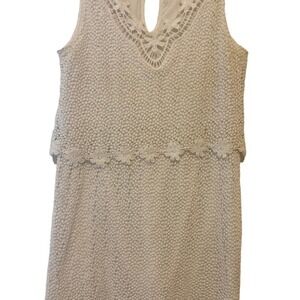 Top Shop White Crochet Dress - Size 4